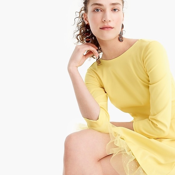 j crew tulle hem sheath dress